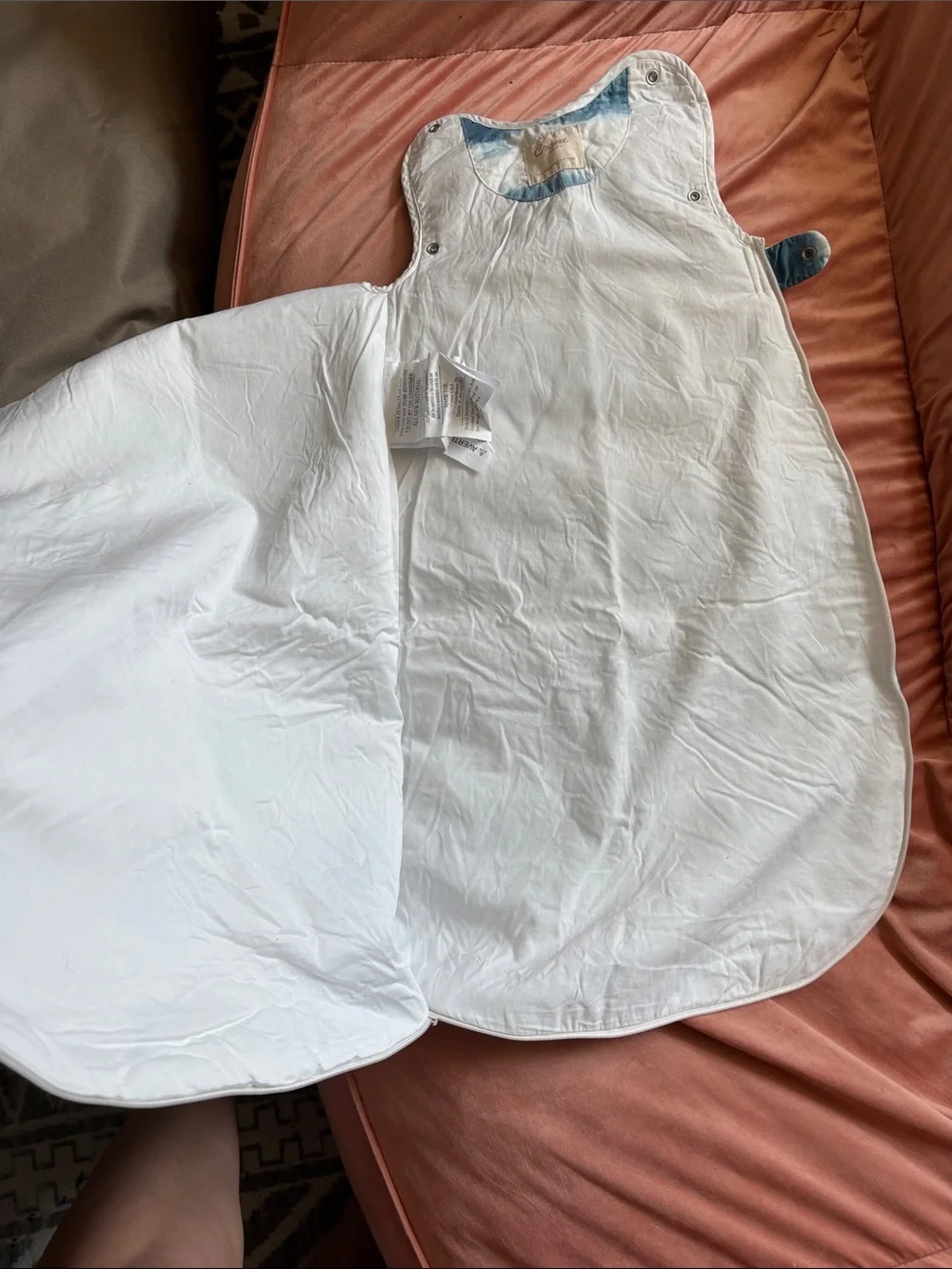 Blue & White Tie-Dye Baby Sleep Sack - Sleeveless Swaddle